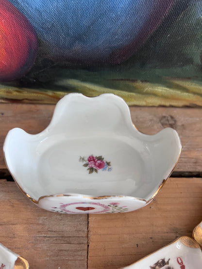 speelkaart bakje porselein, bridge bakjes met houder, porseleinen kaartspel organizer, kaartspelaccessoires, bridge accessoires porselein, stijlvolle kaartspel houder, cadeau voor kaartliefhebber