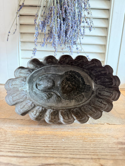 Lion Jelly Mould, antieke puddingvorm leeuw, vintage puddingvorm, Engelse jelly mould, oude bakvorm, antiek keukengerei, decoratieve leeuw, antiek, Sofia&