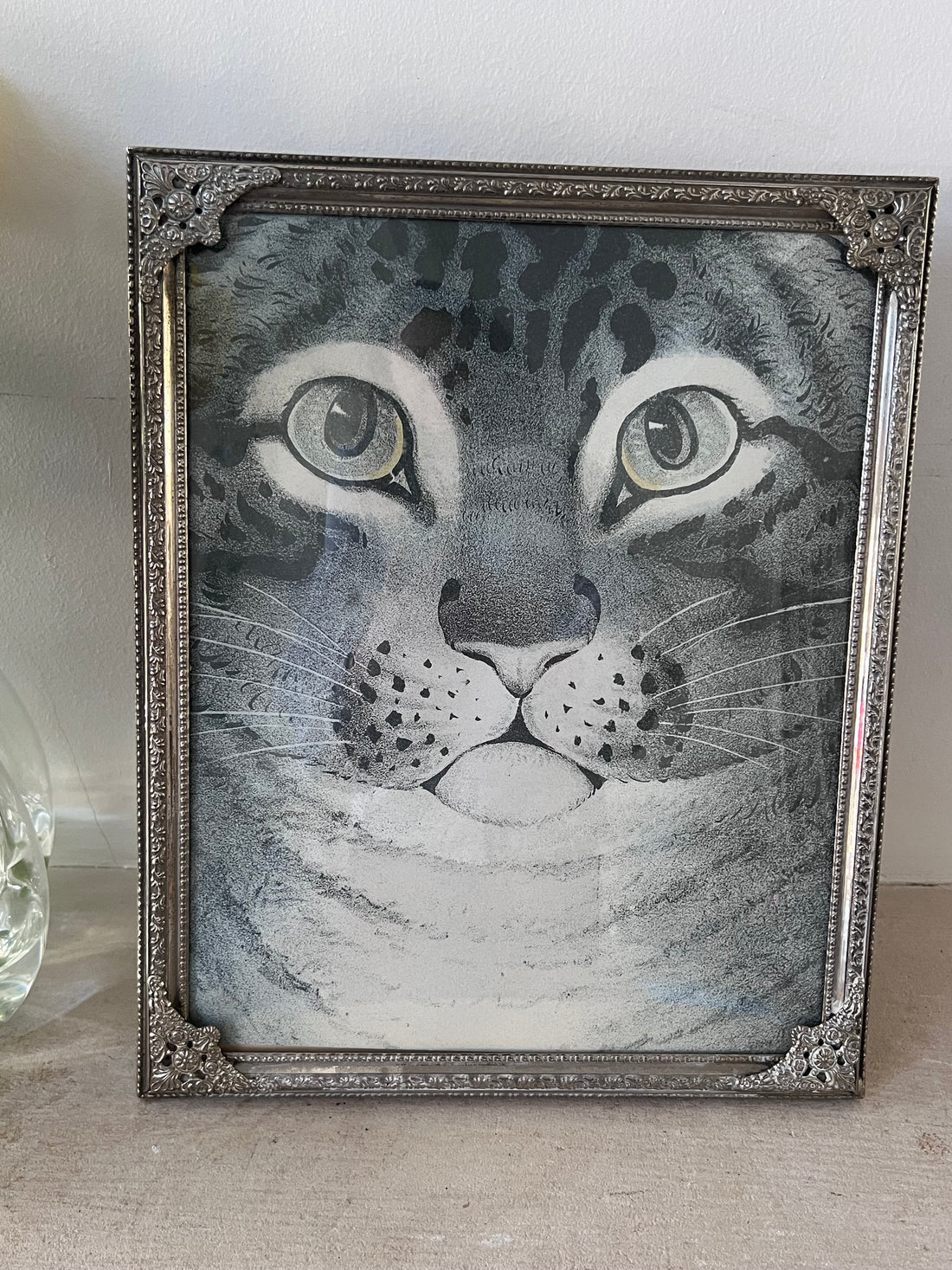 vintage fotolijst, grote fotolijst ornamenten, fotolijst met hoekornamenten, klassieke fotolijst, decoratieve fotolijst, fotolijst kat.