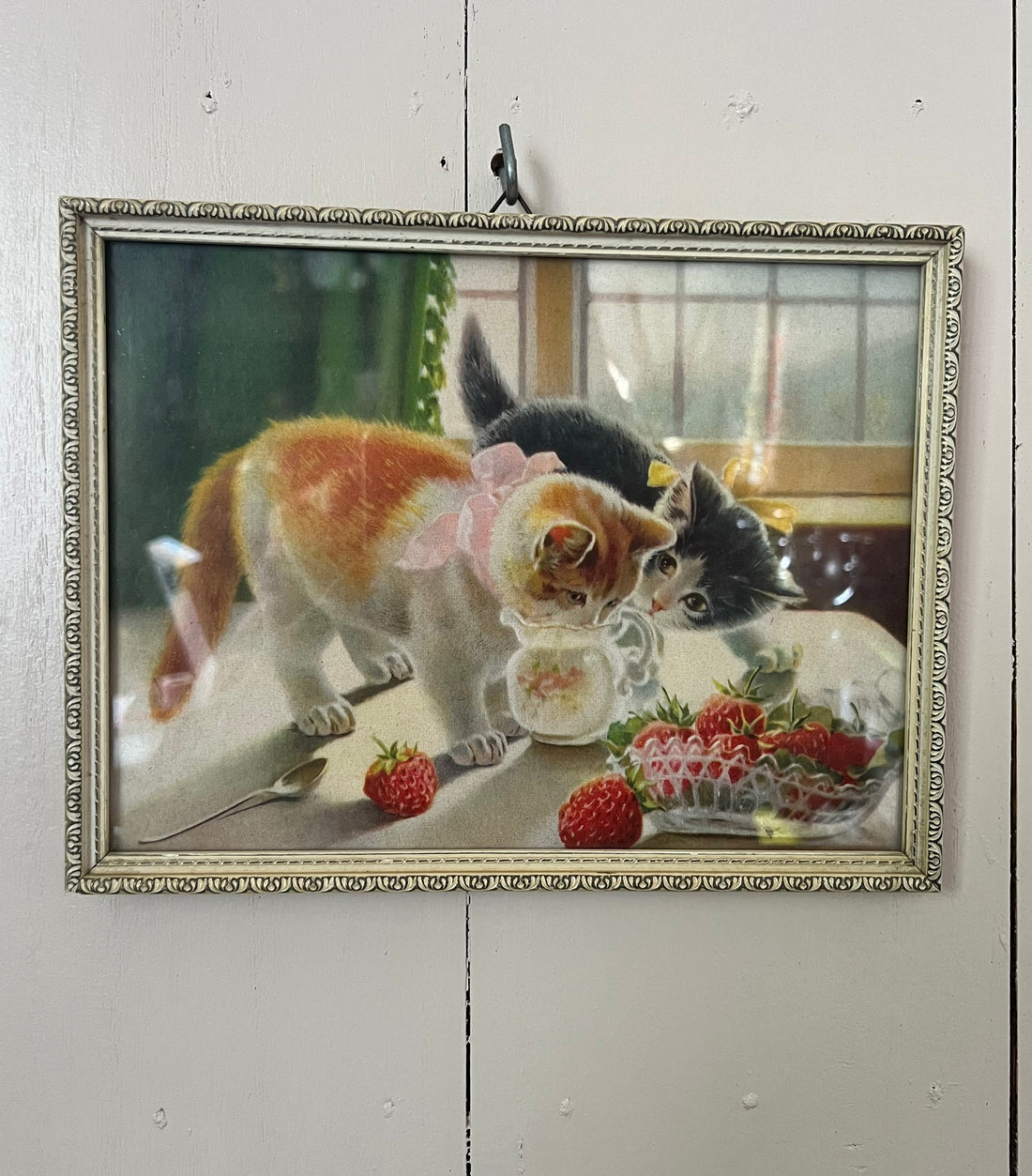 Vintage lijstje met prent kittens