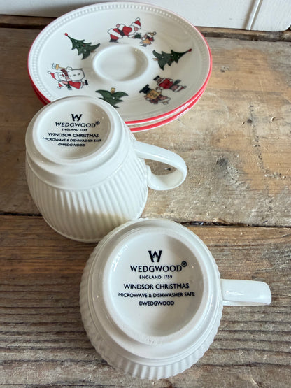 Wedgwood Windsor Christmas, Wedgwood kerstservies, vintage kerstkopje, kop en schotel kerst, Engels kerstservies, Wedgwood Christmas servies, Sofia&