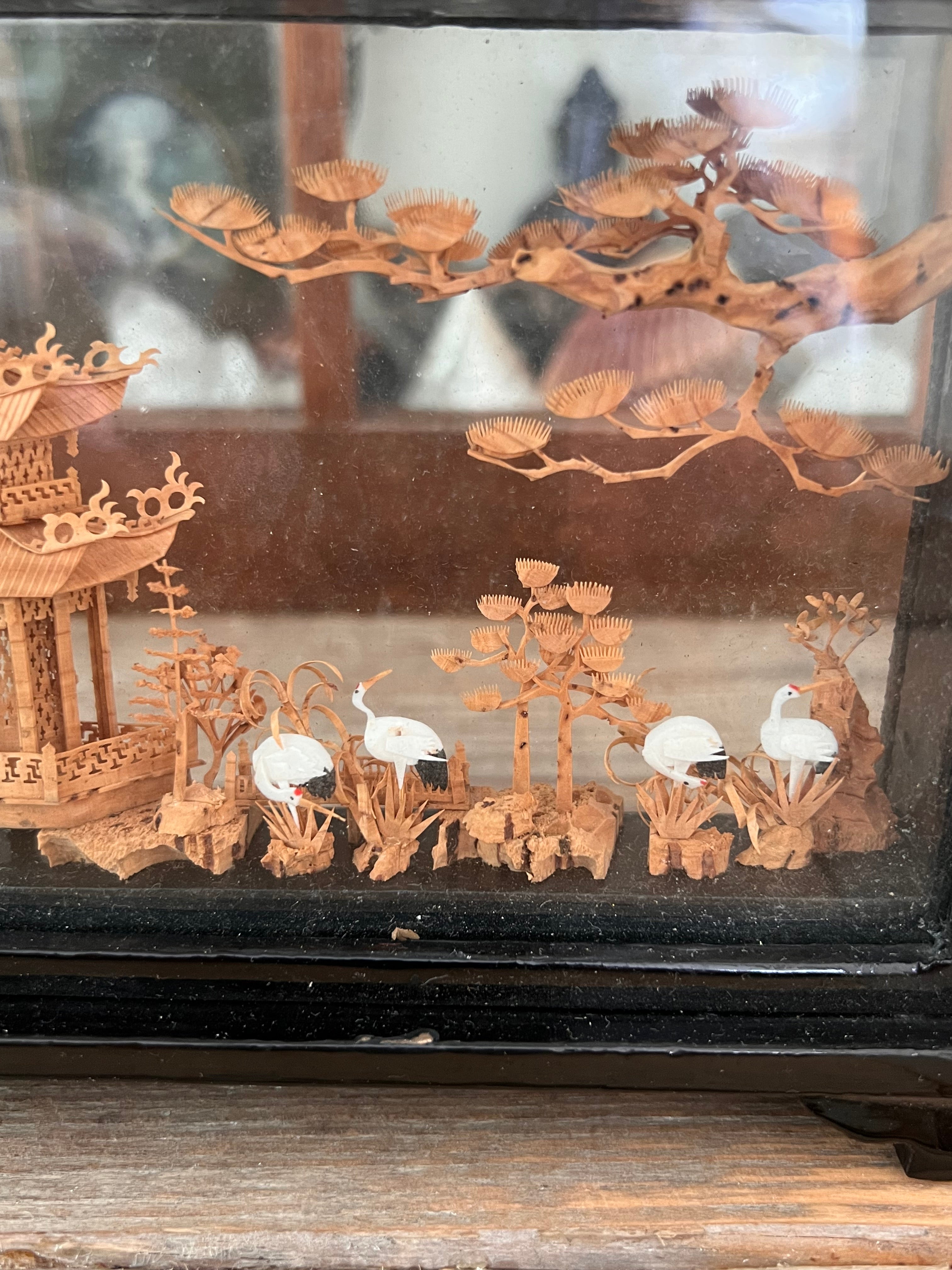 Chinees diorama kraanvogels