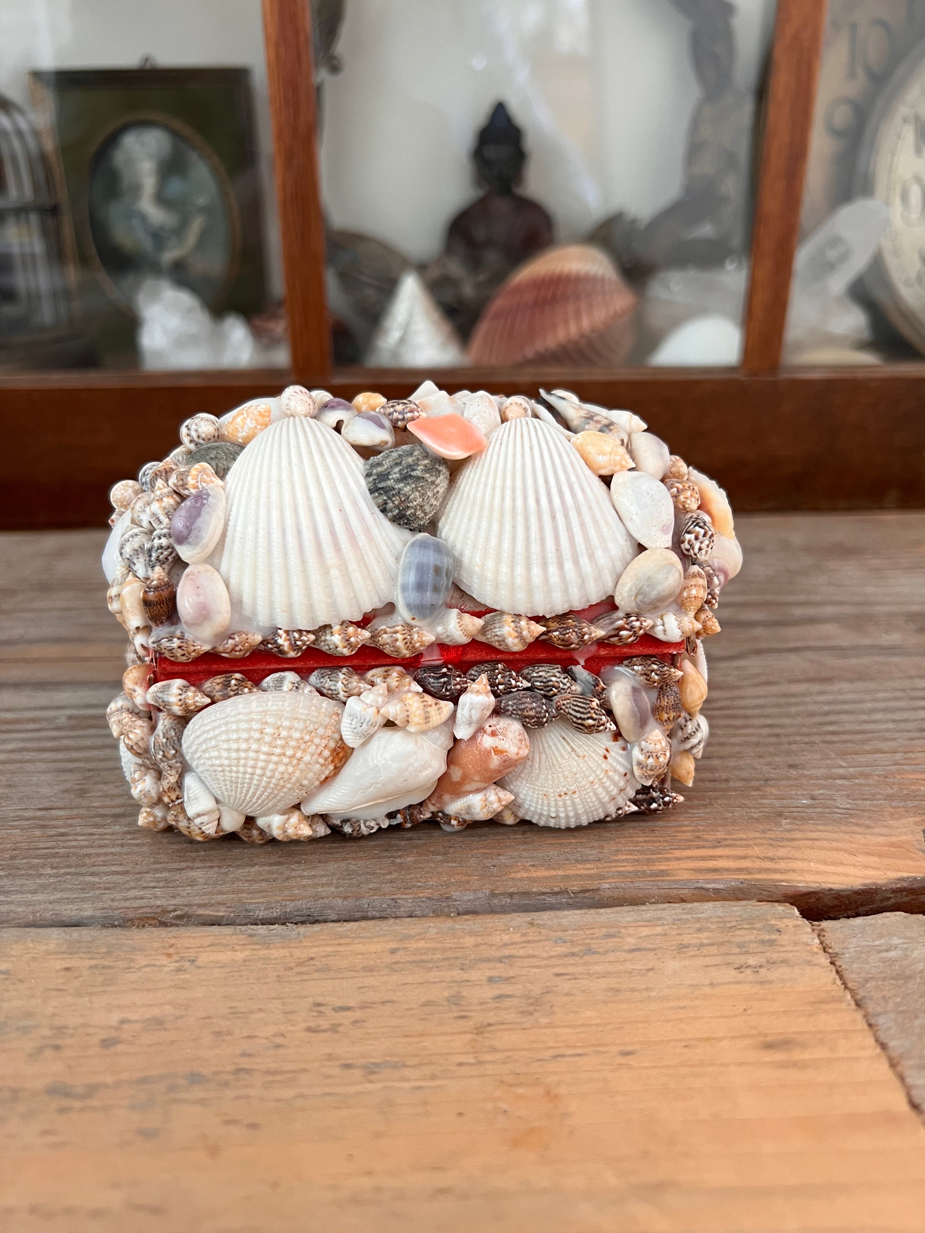 Vintage storage box with shells