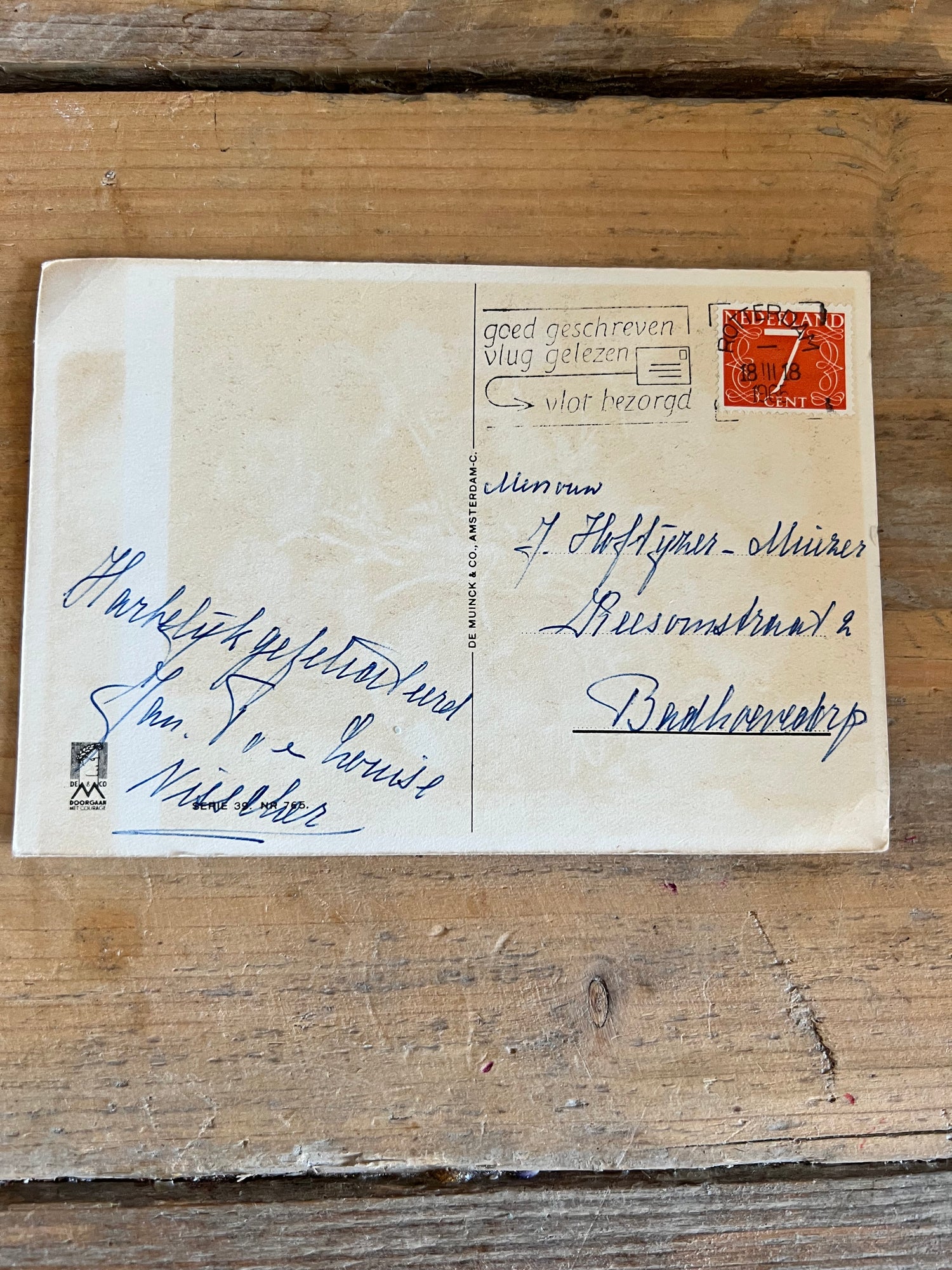 Ansichtkaart uit 1965 met anemonen
