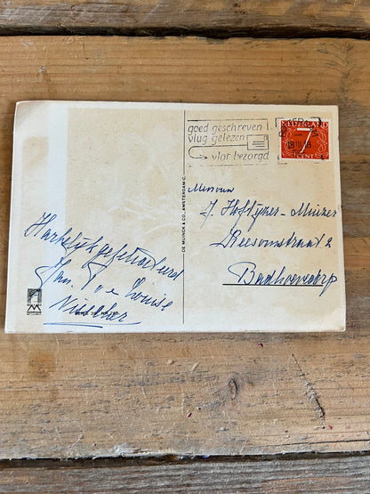 Ansichtkaart uit 1965 met anemonen