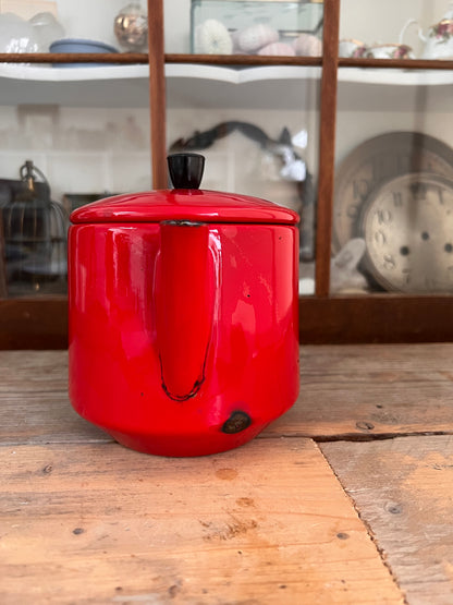 Emaille theepot rood