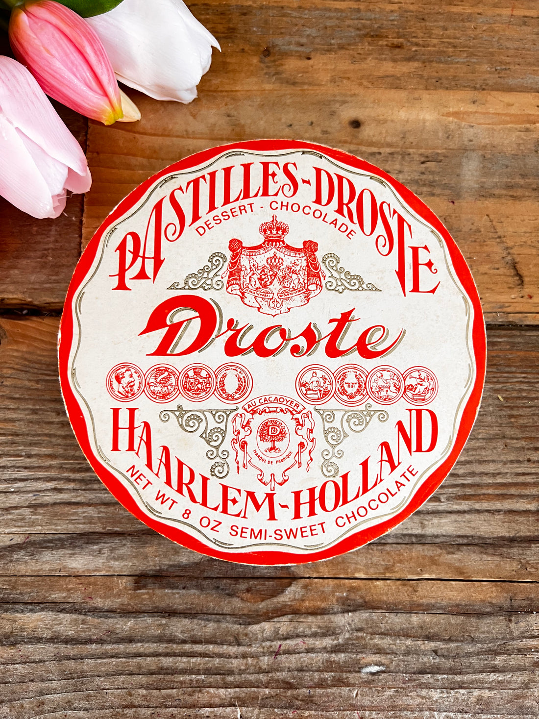 vintage Droste chocoladedoosje, Droste collectors item, papieren chocoladeverpakking, retro chocoladedoosje, vintage chocolade doos, oude Droste verpakking, tweedehands chocoladedoos, collectors item chocolade