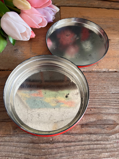 vintage blikje Beatrix Potter, rond blikje Beatrix Potter, Beatrix Potter collectors item, vintage kinderboek blikje, speelgoed blikje Beatrix Potter, decoratief blikje vintage