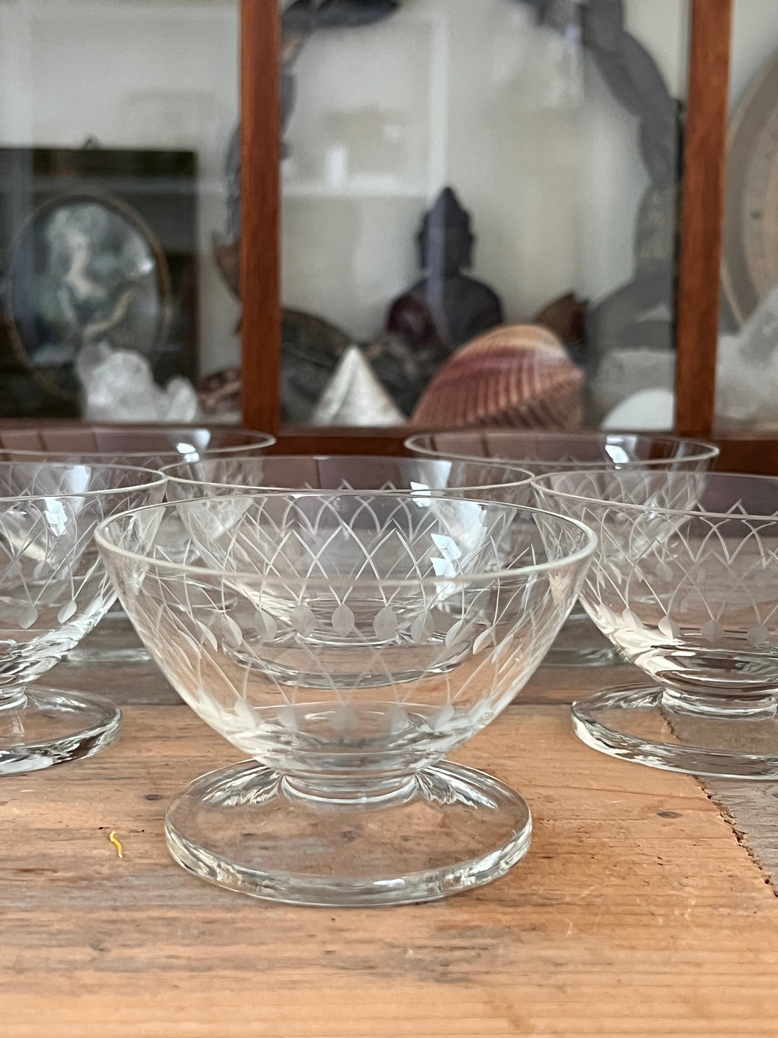 Vintage crystal glass sundaes