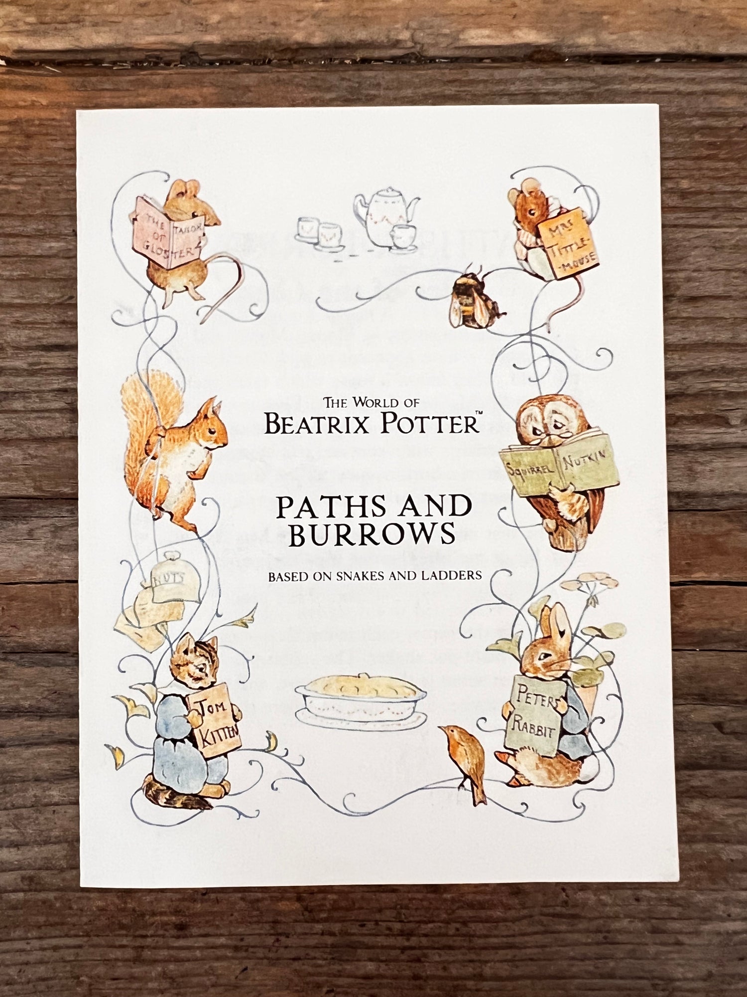 Paths and Burrows, Peter Rabbit bordspel, Beatrix potter,bordspel, 1988,