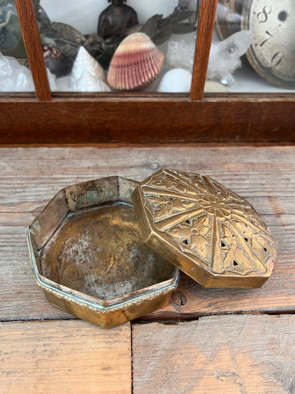 Brass potpourri storage box