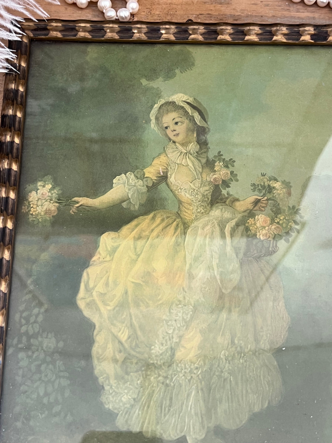 Vintage lijstje reproductie portret van H.L. Pulteney, muurdecoratie