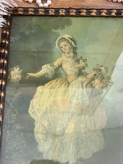 Vintage lijstje reproductie portret van H.L. Pulteney, muurdecoratie