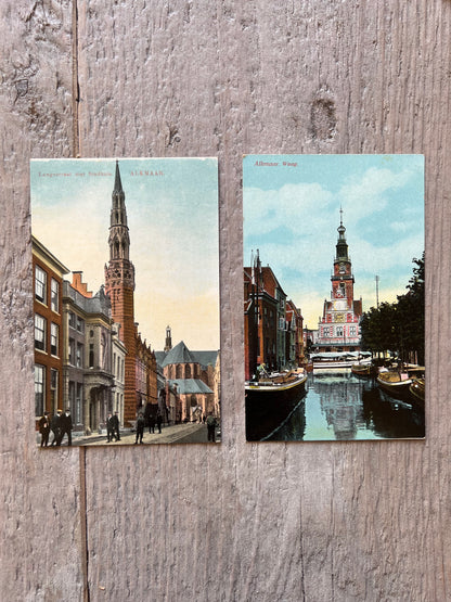 Antique postcards cityscape Alkmaar
