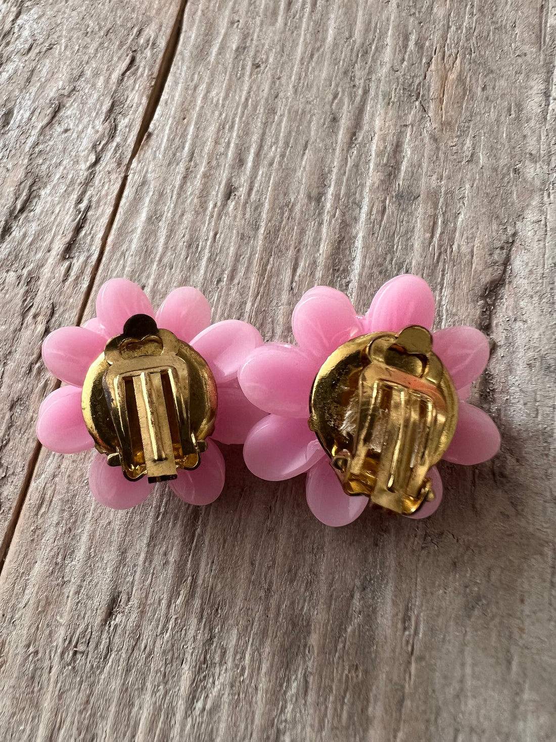 Retro Blumenohrringe rosa