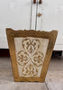 Florentijnse prullenbak, goud/beige prullenbak, jaren 50 prullenbak, vintage prullenbak, retro afvalbak, vintage afvalbak, stijlvolle prullenbak, retro interieuraccessoires, afvalbak voor woonkamer, decoratieve prullenbak.
