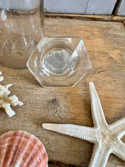 Antiek apothekersflesje met facetgeslepen dop
