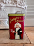 vintage Droste cacao blikje, antiek cacao blik, retro chocolade blik, Droste verzameling, vintage verpakkingen, oldtimer blik Droste, droste cacao souvenir, cacao blikje decoratie, nostalgisch chocolade blikje