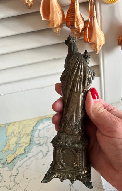Antiek bronzen Maria beeldje