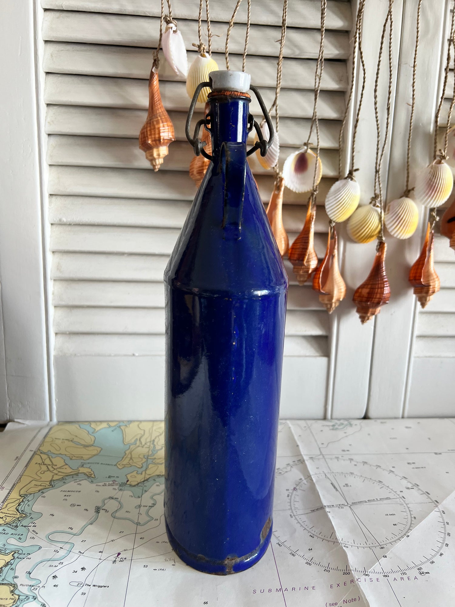 Emaille veldfles blauw