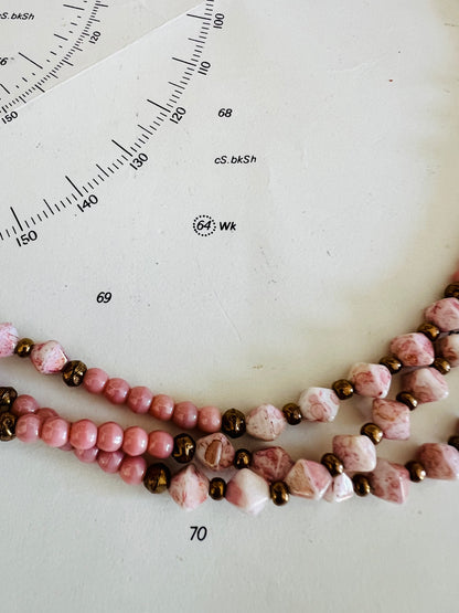Poederroze vintage ketting