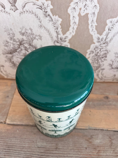 Tomado voorraadbus, vintage voorraadbus, voorraadbus groen beige, Tomado voorraadbus met kinderen, retro voorraadbus, voorraadbus keuken, lucht- en vochtdichte voorraadbus, decoratieve voorraadbus.