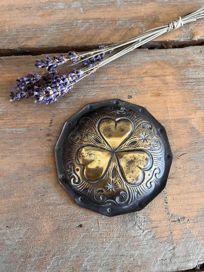 Mystical brass bowl shamrock