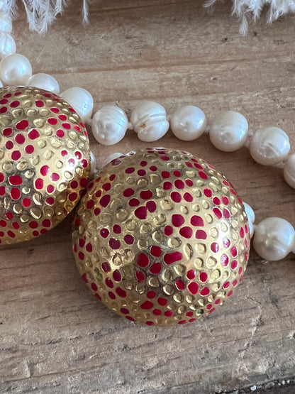 aren 80 glamour, oorclips, vintage oorbellen, vintage sieraden, oorclips, goudkleurig