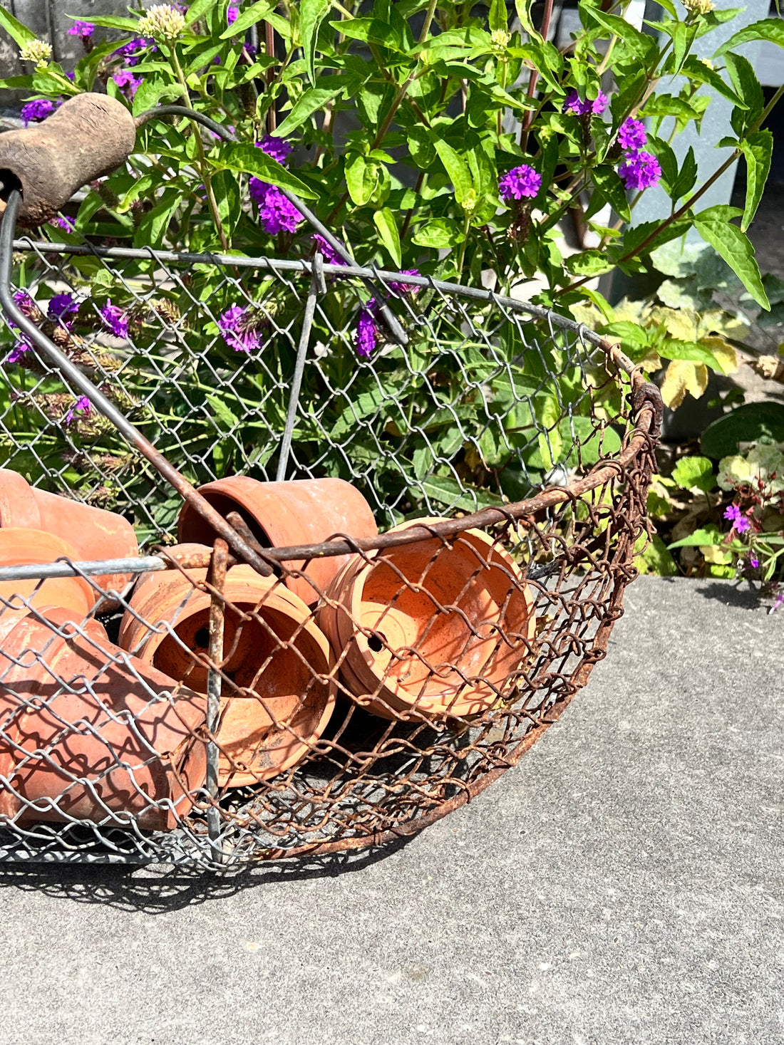 Franse brocante draadmand