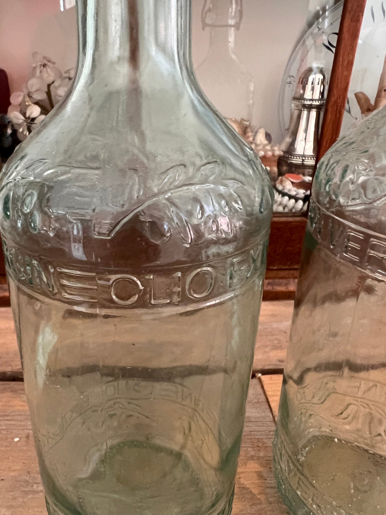 Vintage olijfolie fles