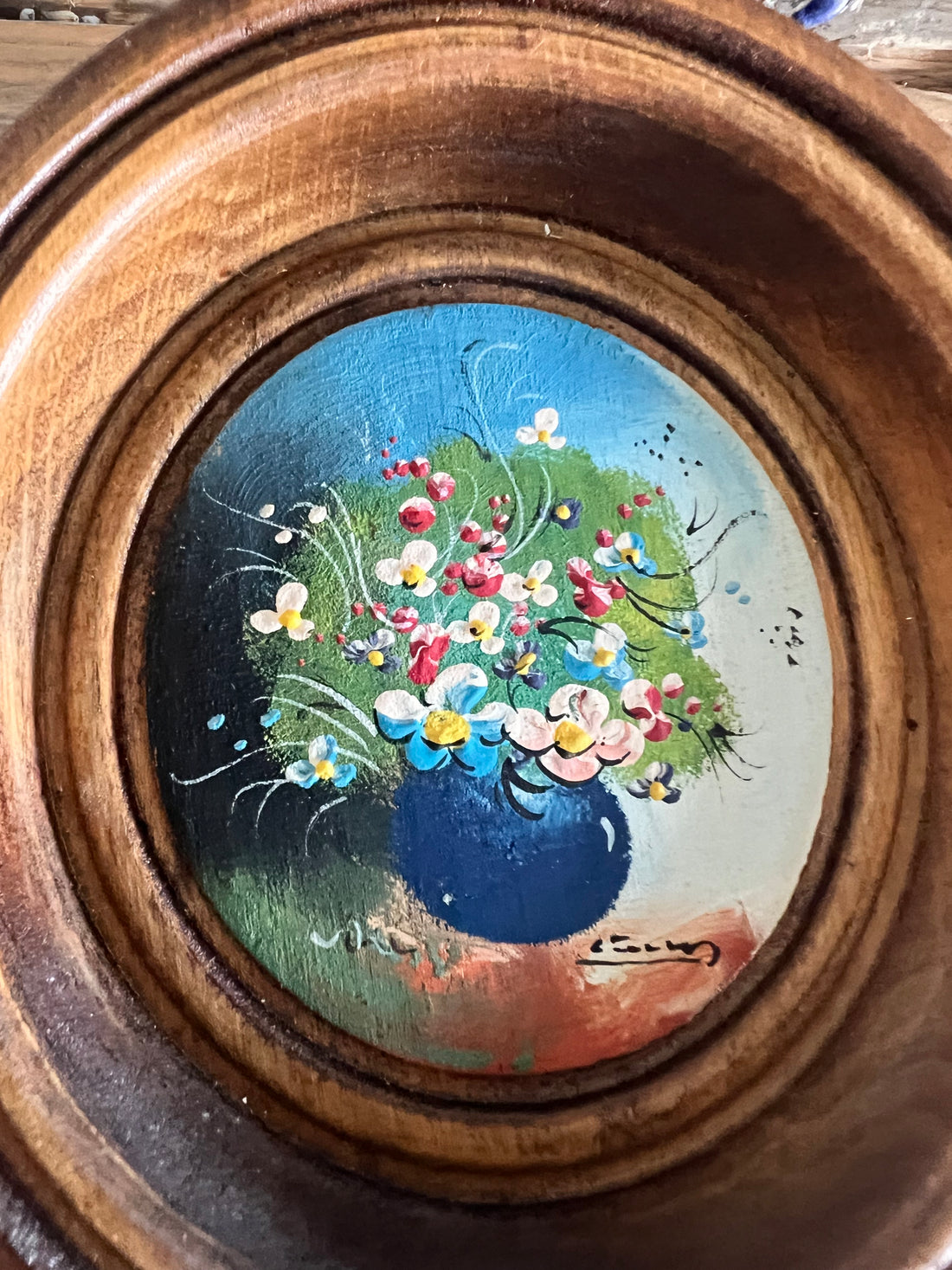 Miniatuurl bloemen schilderijtje