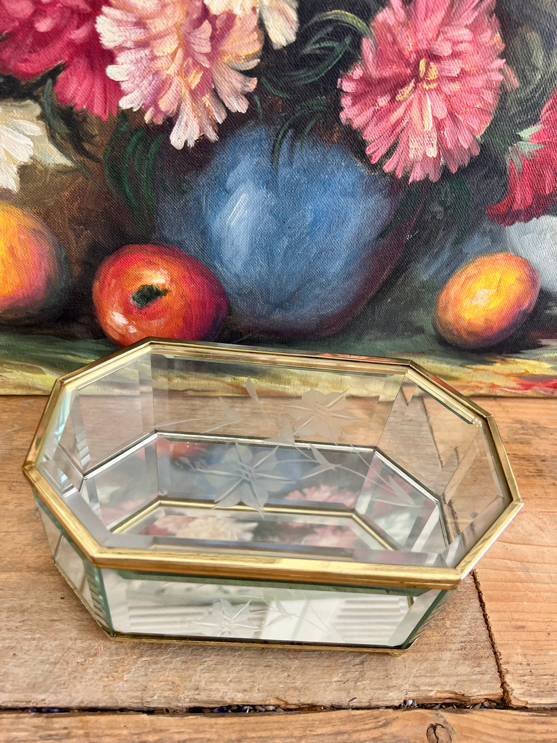 Vintage sieradendoosje glas