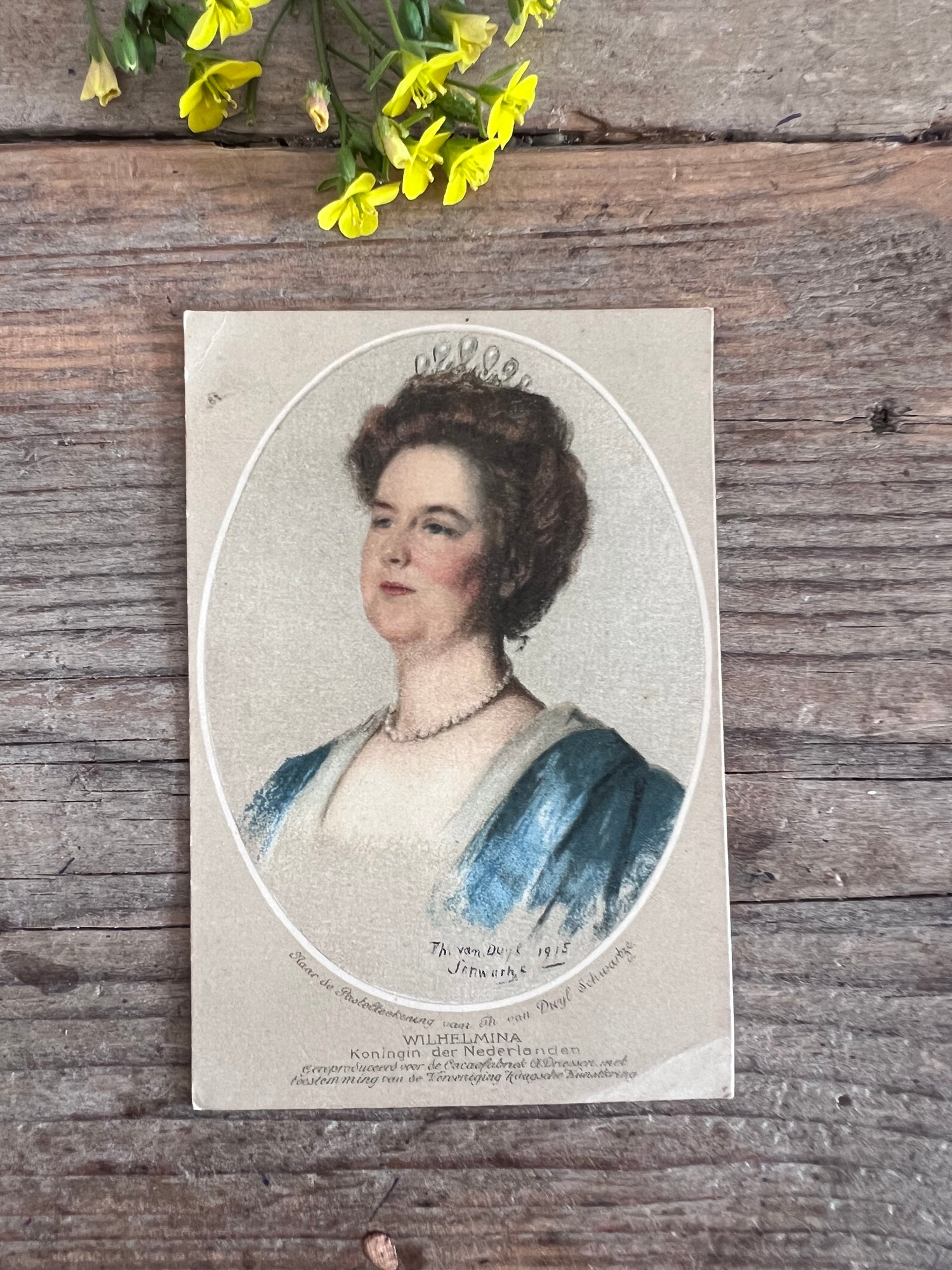 Wilhelmina prentje uit 1915 - historisch verzamelobject
