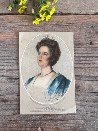 Wilhelmina prentje uit 1915 - historisch verzamelobject