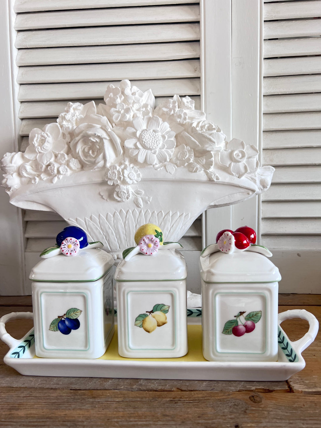 Villeroy &amp;amp; Boch jampotjes, French Garden Charm, puntgave jampotjesset, porseleinen jampot, Villeroy &amp;amp; Boch ontbijtservies, vintage French Garden Charm, stijlvolle jampot set, Villeroy &amp;amp; Boch porselein, Franse tuinmotieven, Villeroy &amp;amp; Boch servies kopen
