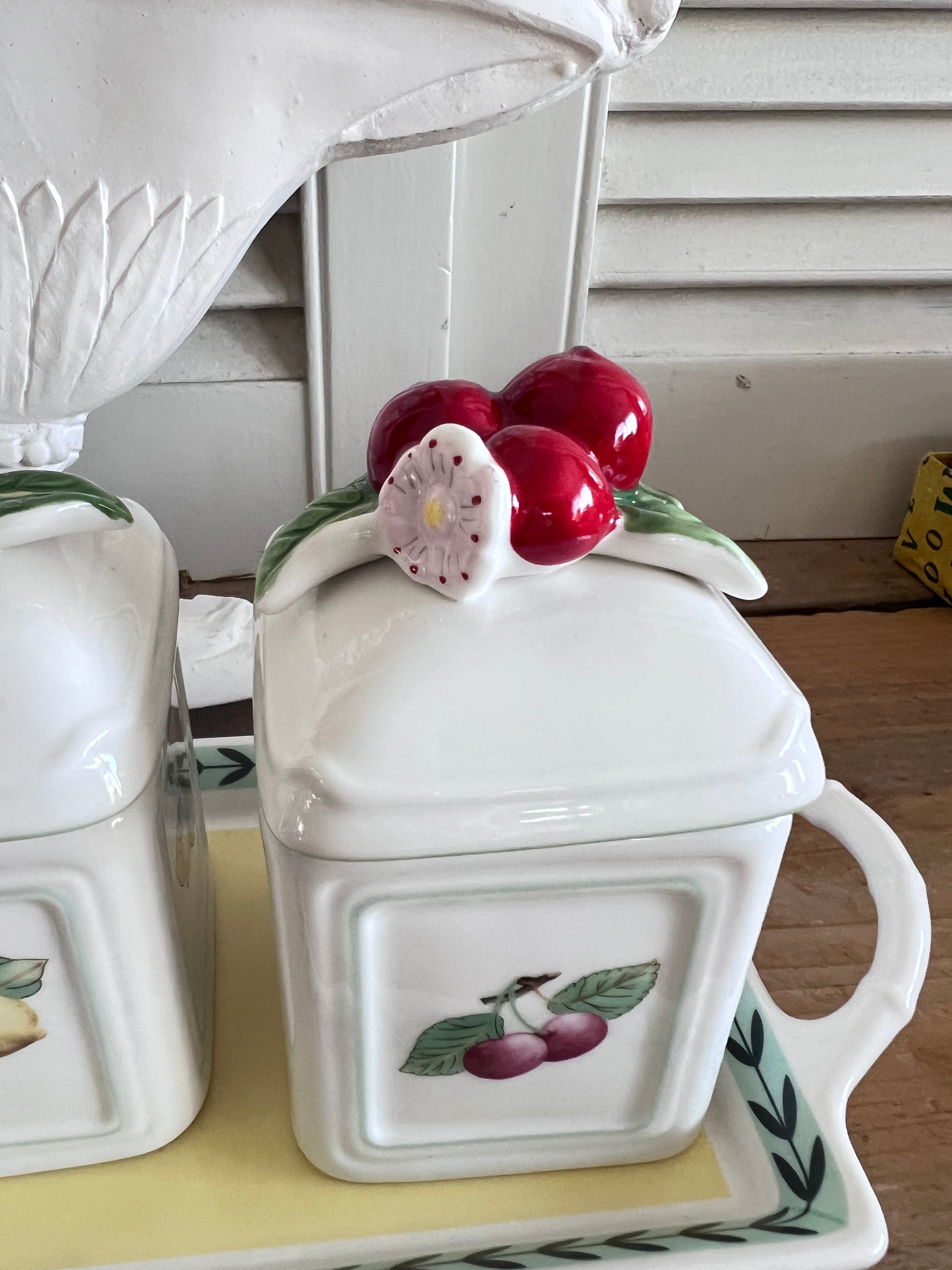 Villeroy &amp;amp; Boch jampotjes, French Garden Charm, puntgave jampotjesset, porseleinen jampot, Villeroy &amp;amp; Boch ontbijtservies, vintage French Garden Charm, stijlvolle jampot set, Villeroy &amp;amp; Boch porselein, Franse tuinmotieven, Villeroy &amp;amp; Boch servies kopen