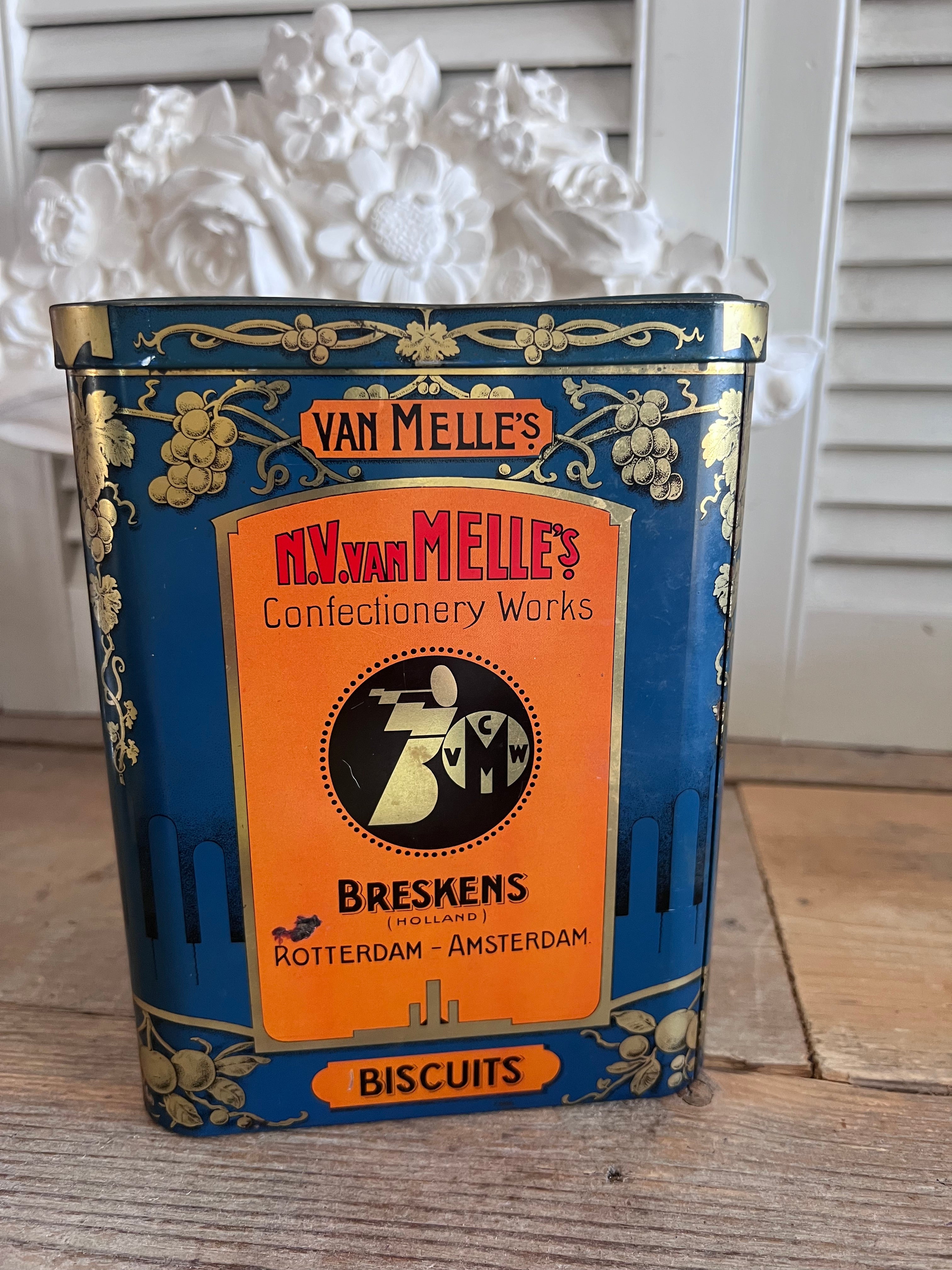 Van Melle koektrommel met vogels