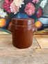 Bruine gres pot met deksel