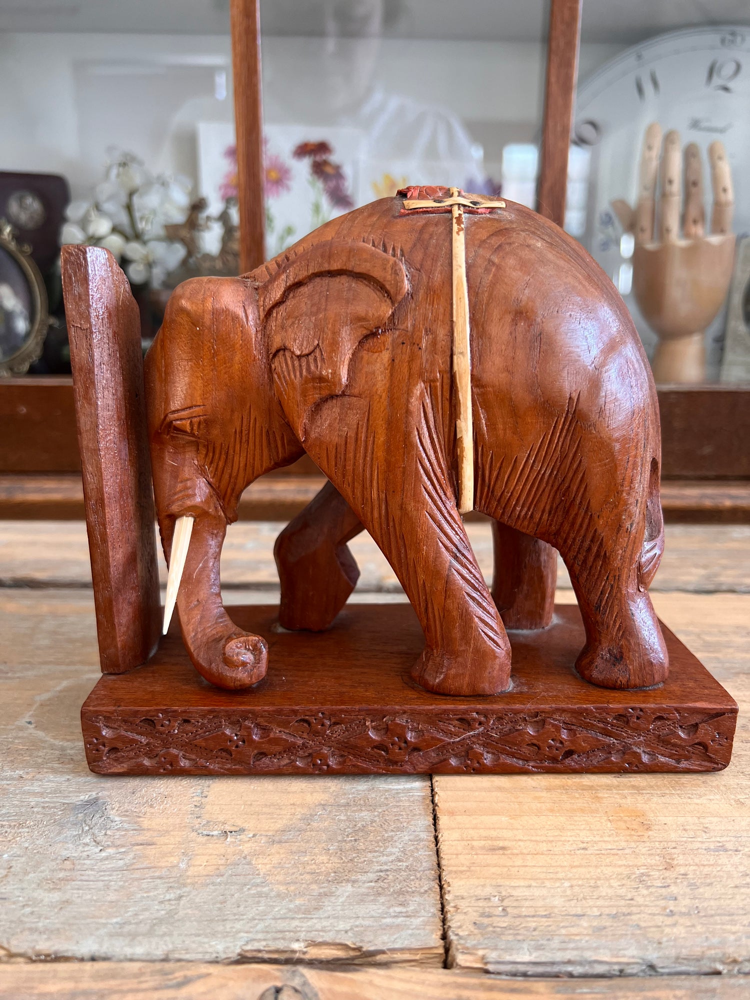Bookends with elephants