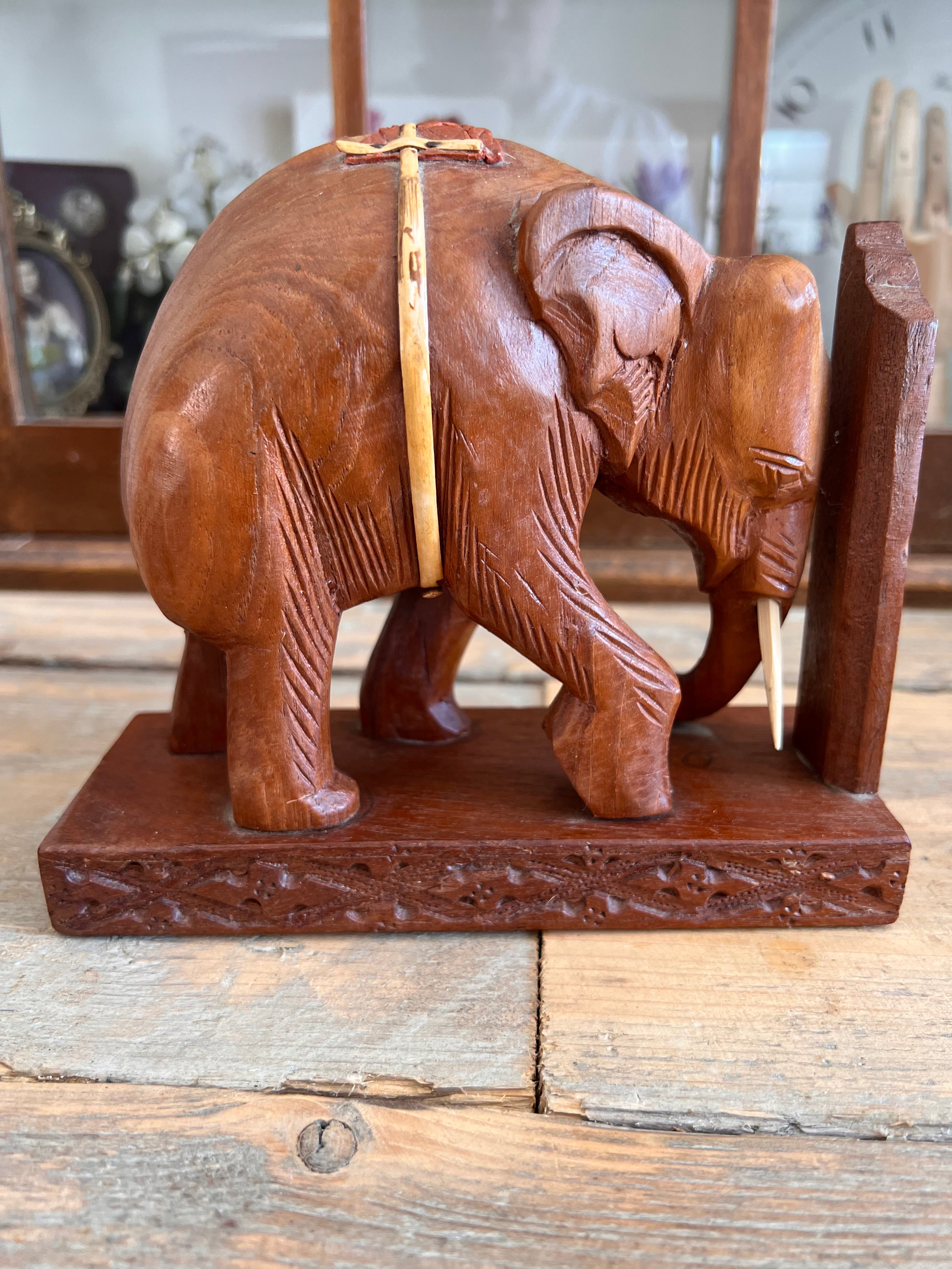 Bookends with elephants